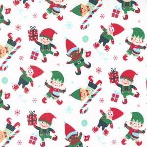 Moda - Hello Holidays -  Elves Snow Fabric-sold by the half yard, cut continuously