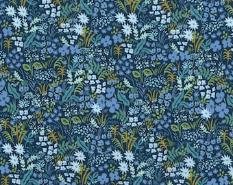 Rifle Paper Co. - English Garden - Meadow - Blue Fabric-sold by the half yard, cut continuously