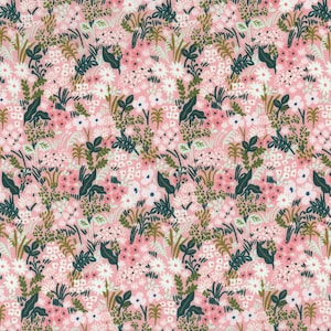 Rifle Paper Co. - English Garden - Meadow - Pink Fabric-sold by the half yard, cut continuously