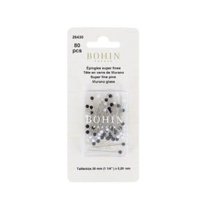 Bohin - Super Fine Pins - 1.25" Black & White