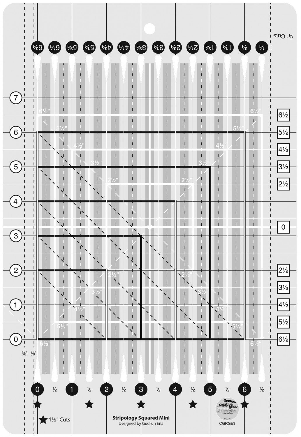 Creative Grids Stripology XL Ruler CGRGE1XL 743285002429 Rulers & Templates