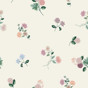 Rifle Paper Co. - Dahlia - Ditsy Dahlia - Cream Fabric-sold by the half yard, cut continuously