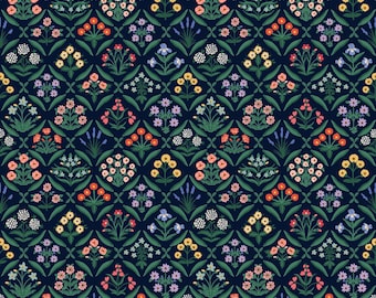 Rifle Paper Co. - Vintage Garden - Estee - Navy Fabric