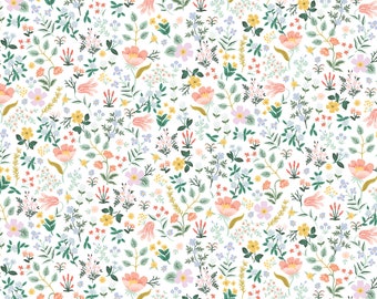 Rifle Paper Co. - Curio - Bramble Fields - White Fabric-sold by the half yard, cut continuously