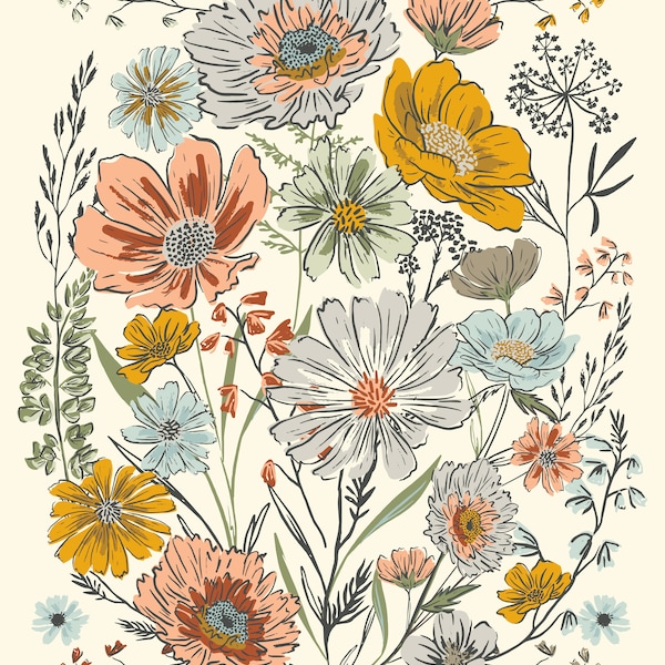 Moda - Woodland & Wildflowers - Cream Panel