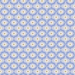 Rifle Paper Co. - Vintage Garden - Emma - Light Blue Metallic Fabric-sold by the half yard, cut continuously