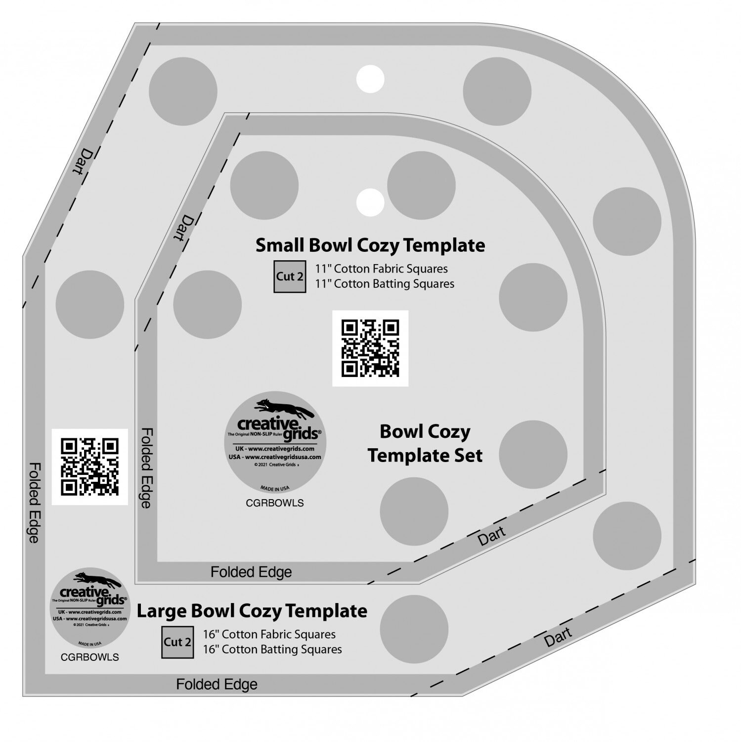  3 Pieces Bowl Cozy Pattern Template 3 Sizes 8/10/12 Inch Clear  Acrylic Bowl Wrap Sewing Pattern Template with 3 Pieces Water Soluble Pen  Bowl Batting Quilting Template Cut on Fold Stencil (