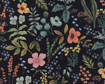 Rifle Paper Co. - Amalfi - Herb Garden - Midnight Canvas Fabric