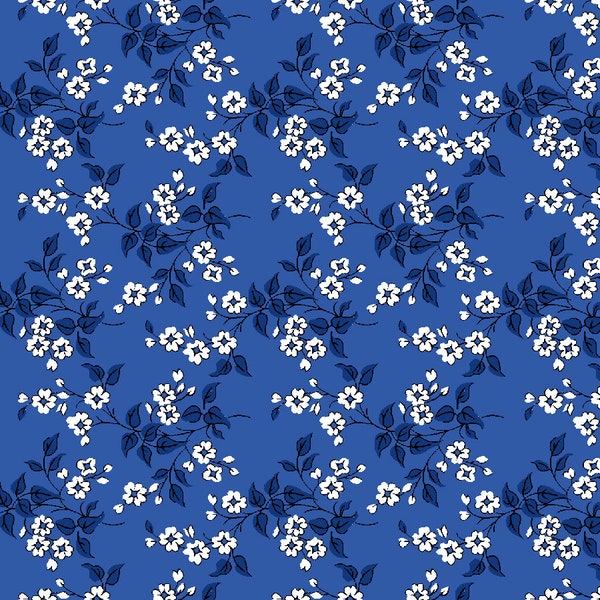 RJR Fabrics - Everything But The Kitchen Sink XVI - Angel's Breath - Navy Fabric-sold by the half yard, cut continuously