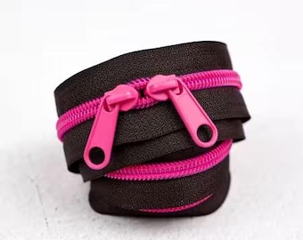 Renaissance Ribbons - 30" Zipper - Neon Rose