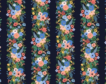 Rifle Paper Co. - Wildwood - Garden Party Vines - Navy Fabric-sold by the half yard, cut continuously