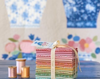 Tilda - Something Blue Appliqué Flowers Fat Eight Bundle