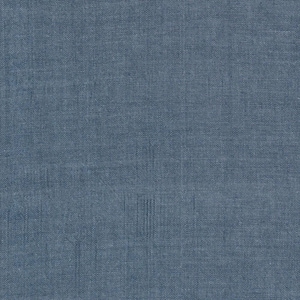 May include: Close-up of a textured, solid blue fabric. The material has a woven appearance with a slightly uneven surface, creating subtle variations in color and texture. The fabric appears to be a medium weight, suitable for various sewing projects.
