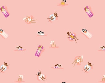 Cotton + Steel Fabrics - A Sunshine Story - Drift Away Sunset Swim Fabric-sold by the half yard, cut continuously