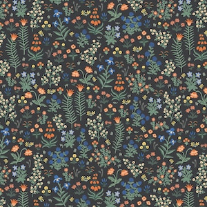 Rifle Paper Co. - Camont - Menagerie Garden - Black Fabric-sold by the half yard, cut continuously