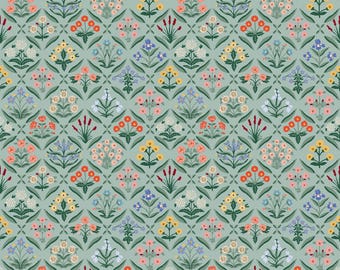 Rifle Paper Co. - Vintage Garden - Estee - Mint Fabric