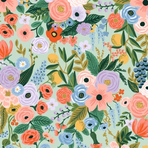 Rifle Paper Co. - Orchard - Garden Party - Mint Fabric-sold by the half yard, cut continuously