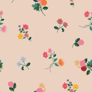 Rifle Paper Co. - Dahlia - Ditsy Dahlia - Blush Fabric-sold by the half yard, cut continuously