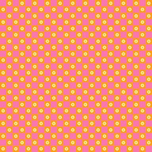 Ruby Star Society - Animal Animal - Flower Check Orange Fabric-sold by the half yard, cut continuously