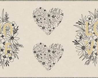 Moda - Gilded Mochi Linen Paper Gold Panel Fabric