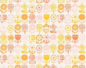Cotton + Steel Fabrics - Kanpeki Na Hi - Hana Hana Morning Sunshine Fabric-sold by the half yard, cut continuously