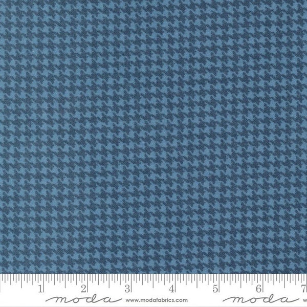 Moda - Lakeside Gatherings - Houndstooth Dusk Flannel Fabric-sold by the half yard, cut continuously