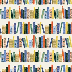 Rifle Paper Co. - Curio - Book Club - Cream Metallic Fabric-sold by the half yard, cut continuously