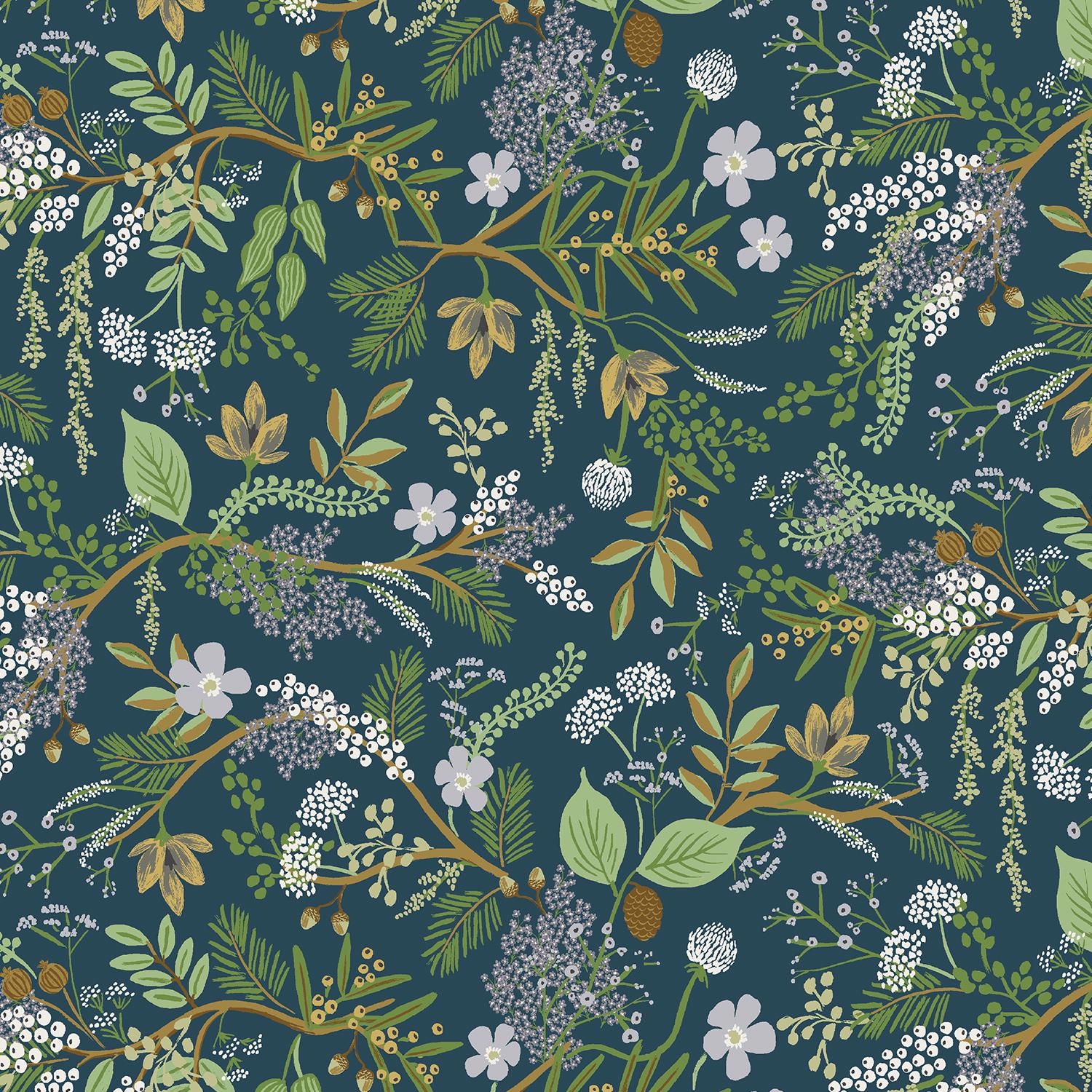 Rifle Paper Co. - English Rose - Juniper Forest - Evergreen Fabric