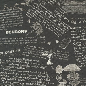 Moda - Julia - Cookbook Text Granite Fabric-sold by the half yard, cut continuously