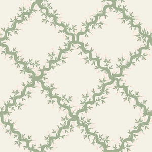 Rifle Paper Co. - Dahlia - Lattice - Cream Fabric-sold by the half yard, cut continuously