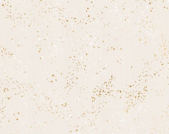 Ruby Star Society - Speckled - Metallic White Gold Fabric-sold by the half yard, cut continuously