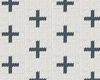 Art Gallery Fabrics - Hooked - Chain Stitch Crosses Fabric-sold by the half yard, cut continuously