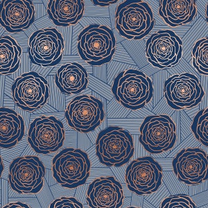 Ruby Star Society - Floradora - Bunch of Roses Navy Metallic Fabric-sold by the half yard, cut continuously