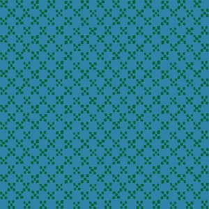 May include: A repeating pattern of small, dark green squares arranged in a diagonal grid on a teal blue background. The squares are grouped in clusters of four, creating a textured, geometric design. The pattern is evenly distributed across the surface.