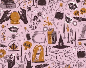 Art Gallery Fabrics - Ghostly & Haunted - Witching Hour Eerie Fabric-sold by the half yard, cut continuously