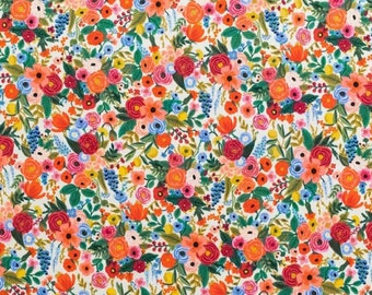 Rifle Paper Co. - Wildwood - PETITE Garden Party - Cream Fabric-sold by the half yard, cut continuously