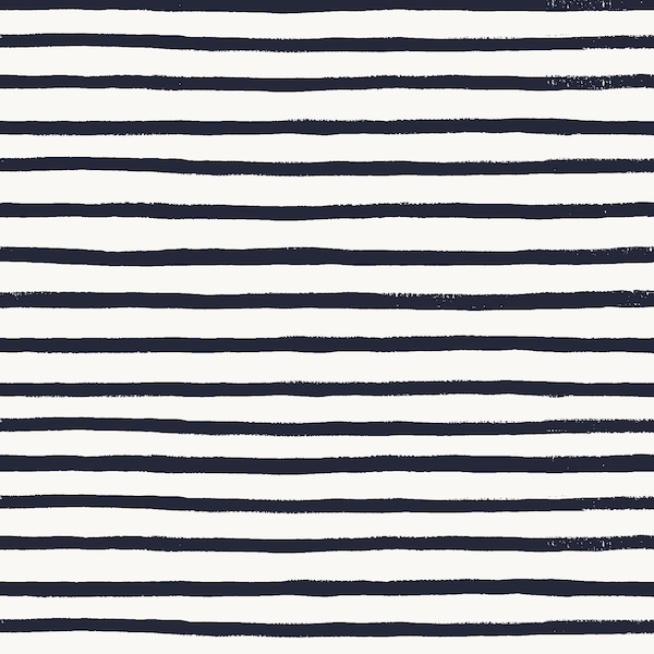 Rifle Paper Co. - Bon Voyage - Festive Stripe - Navy Fabric-sold by the half yard, cut continuously