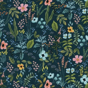 Rifle Paper Co. - Amalfi - Herb Garden - Navy Fabric-sold by the half yard, cut continuously