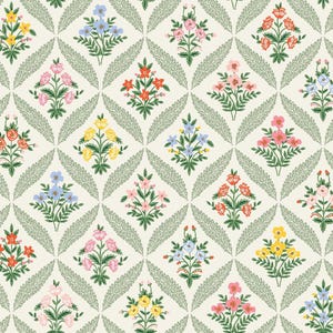 Rifle Paper Co. - Dahlia - Estee Garden - Cream Multi Fabric-sold by the half yard, cut continuously