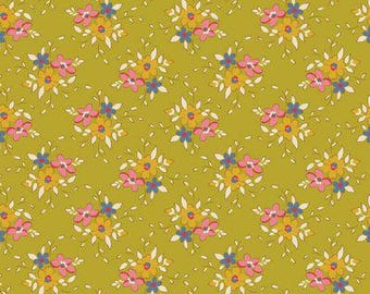 Tilda - Creando recuerdos - Tela Frida color lima - vendida por media yarda, cortada en tiras continuas