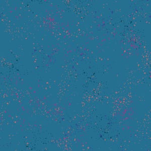 May include: Teal background with a speckled pattern of pink, purple, and dark teal dots. The dots vary in size and density, creating a textured, abstract design. This pattern is suitable for fabric, wallpaper, or digital art.