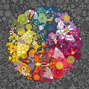 Andover - Alison Glass Color Wheel 108&quot; - Art Theory Whole Cloth Wide Night Fabric-sold by the half yard, cut continuously