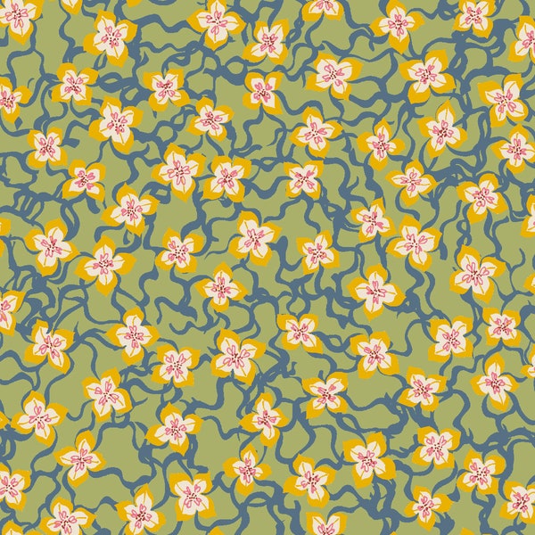 RJR Fabrics - Honeybee Garden - Hazel Floral - Lawn Party Fabric-sold by the half yard, cut continuously