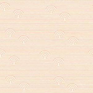 May include: A seamless pattern with a light pink background and thin horizontal lines. The pattern features a repeating design of pink arches.