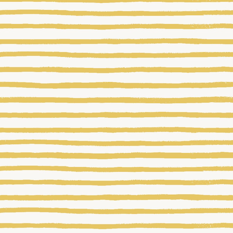 Rifle Paper Co. Bon Voyage Festive Stripe Yellow Fabric-sold by the half yard, cut continuously image 1