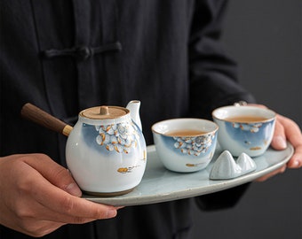 2pcs Newchinaroad Ru ware sky blue handy tea set 100% Chinese ceramic Kungfu tea set-1 teapot & 1 teacup 2pcs Newchinaroad Ru ware sky blue handy tea set 100% Chinese ceramic Kungfu tea set-1 teapot & 1 teacup