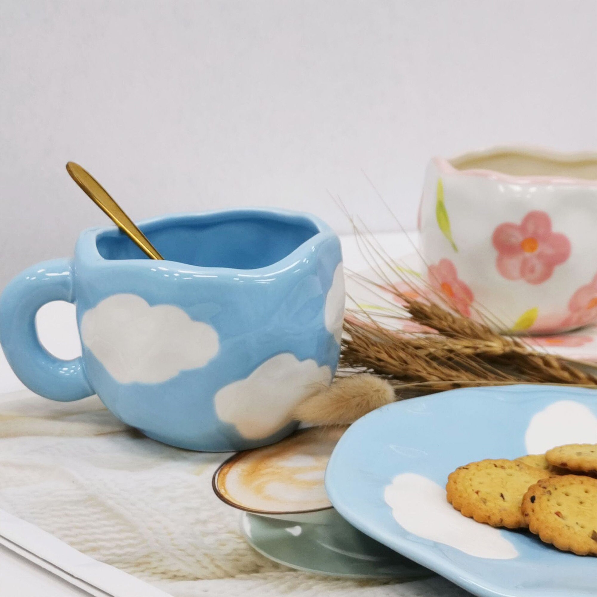 Irregular Coffee Mugs Sets Aesthetic Cloud Mugs for Tea Coffee Milk - China  Ceramic Mug and Cup Set price