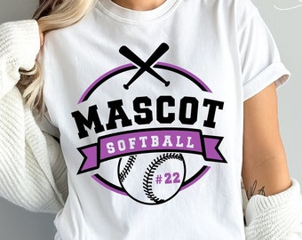 Softball Team Mascot Svg Png Template (Digital Download)