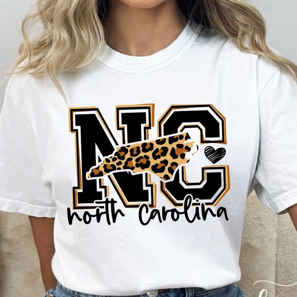 North Carolina Leopard svg, NC leopard svg, North Carolina svg, Leopard svg, North Carolina map svg, North Carolina love,Carolina Girl Shirt