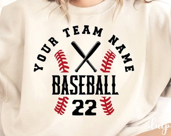 Baseball Team SVG, Mascot, Player Number, Customizable Template (Digital Download)